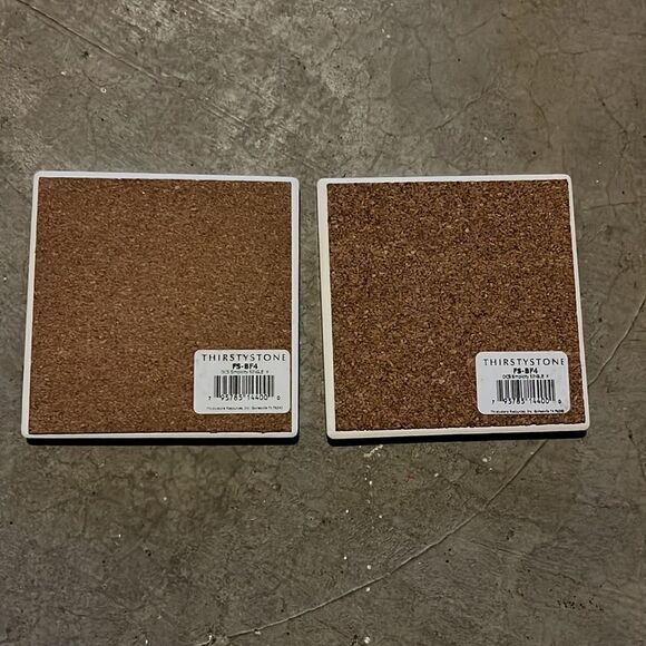 2 ceramic coasters - flowers in mason jar “simplicity” - Picture 2 of 4